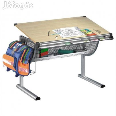 Mario állítható magasságú és fedlapú író-rajzasztal (bükk-szürke) 1480