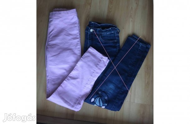 Márkás lány farmerek párban eladók 134-140