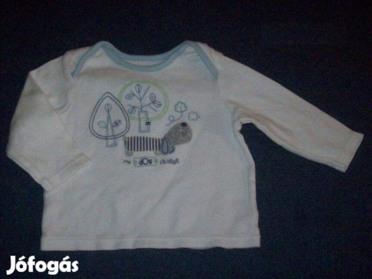 Marks&Spencer kutya mintás hosszú ujjú felső 6-9 hó méret 74
