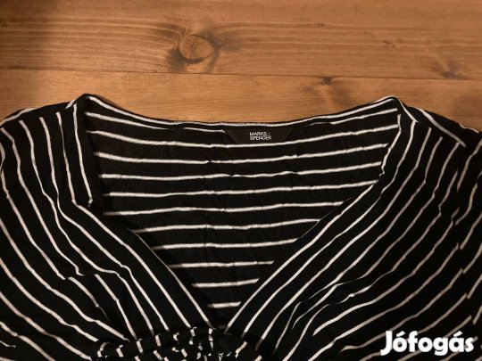 Marks&Spencer női fekete csíkos blúz L