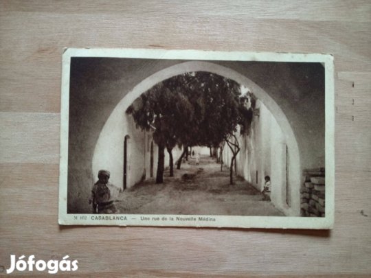 Marokkó Casablanca utcakép 1948 képeslap