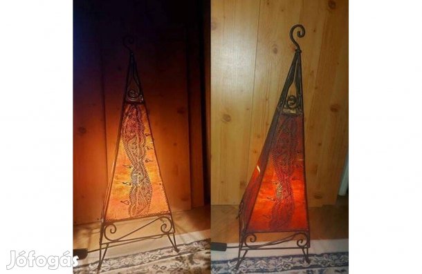 Marokkói stílusú bőr henna állólámpa 79 cm magas