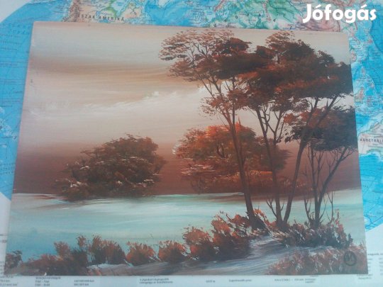 Marosán László : Ártér - olaj, farost festmény (30 x 40 cm)