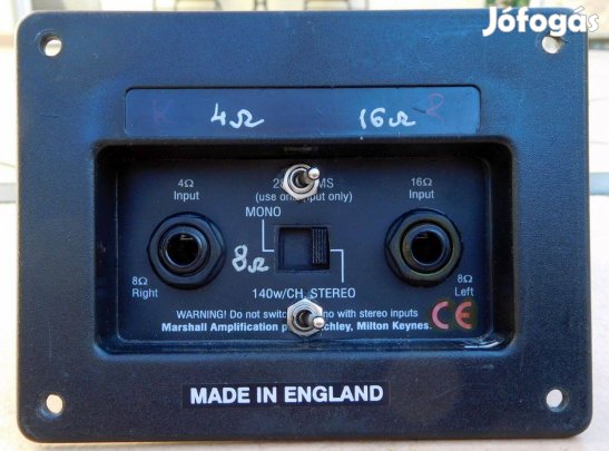 Marshall hátlap stereo-mono kapcsoló