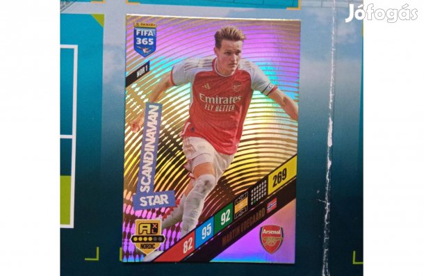 Martin Odegaard Panini Fifa 365 2024 Scandinavian Star focis kártya