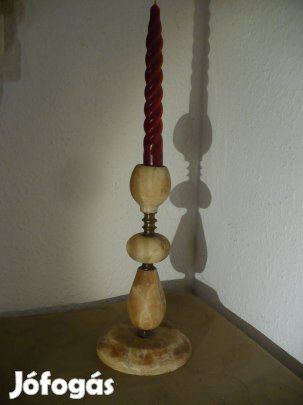 Márvány-réz gyertyatartó