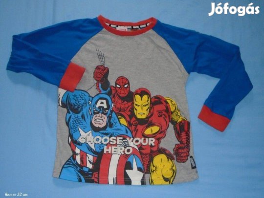 Marvel Bosszúállók mintás és hosszú ujjú felső 8-9 évesre méret 134