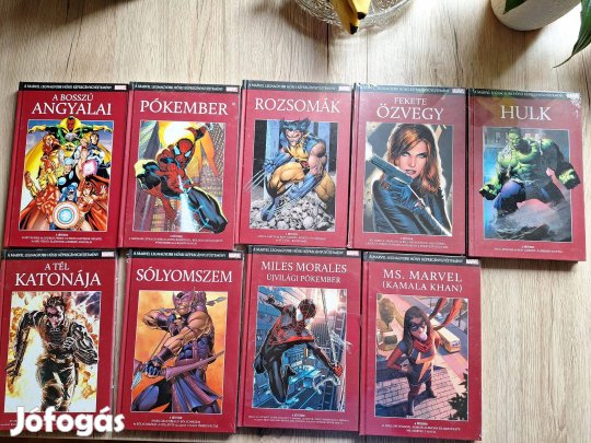 Marvel legnagyobb hősei képregénygyűjtemény 9 db Új könyv