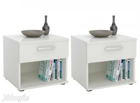 Mary 1 fiókos éjjeliszekrény 2 darabos szettben (fehér) 94984