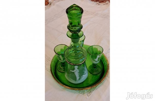 Mary Gregory likörös készlet