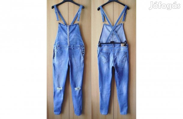 Maryley női kantáros kertész farmernadrág M-es (olasz 44-es)