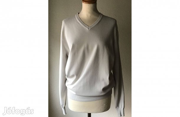 Massimo Dutti, tört fehér színű pamut pulcsi, unisex M-es