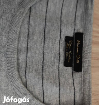 Massimo Dutti luxus pamut kasmír férfi pulóver L