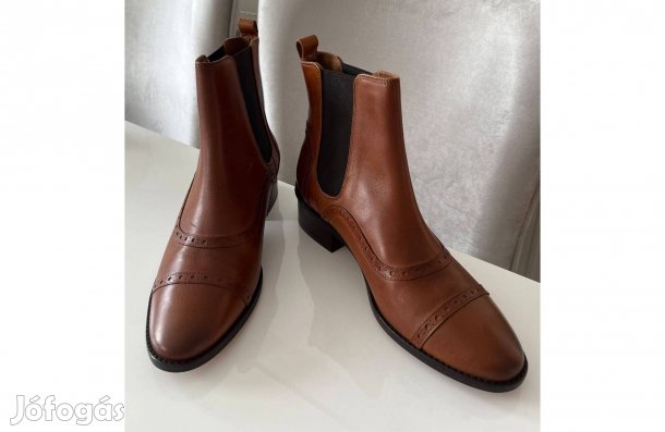 Massimo Dutti női bőr chelsea bokacsizma 39 új