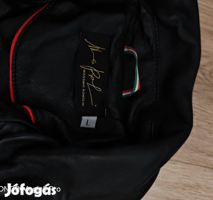 Massimo Romolini olasz valódi bőr női bőrdzseki L