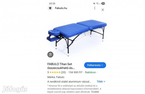 Masszázságy Fabulo Titán eladó