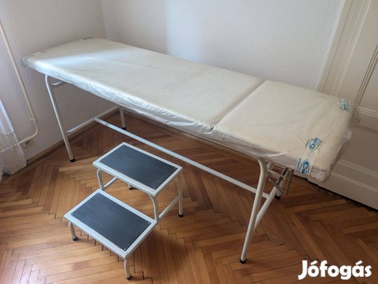 Masszázságy / Orvosi vizsgálóasztal + fellépő Újszerű, fóliás!