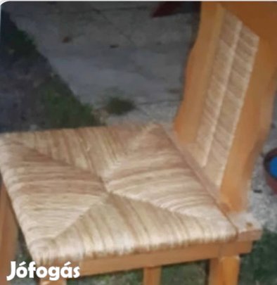 Masszív Fa étkező székek fonott betéttel + asztal eladók