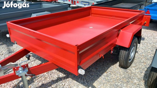 Masszív Ráfutófékes 1300Kg-os, 150x250 cm-es Új utánfutó laprugós+leng