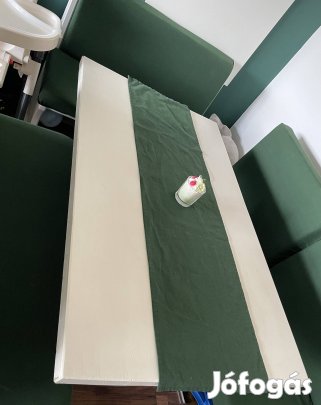 Masszív fa étkező garnitúra padokkal