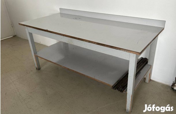 Masszív fa műhelyasztal / munkaasztal 180x80 cm stabil, nehéz