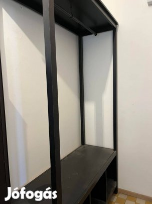 Masszív fekete fa ruhaállvány