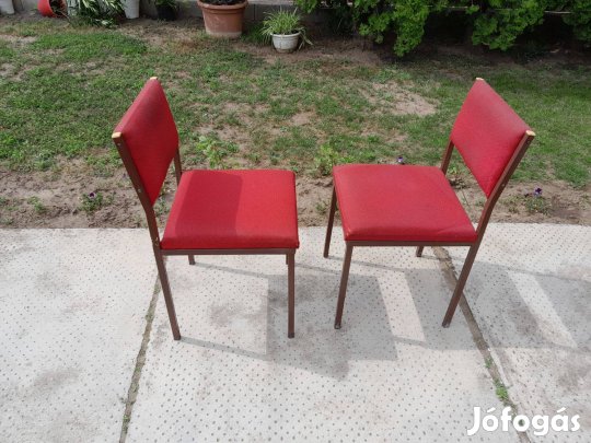 Masszív fémvázas szék étkező szék (2db piros van belőle)