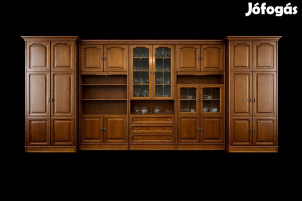 Masszív klasszikus szekrénysor vitrines, elemenként is eladó
