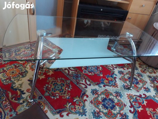 Masszív nagyméretű dupla üveglapos Tempered asztal