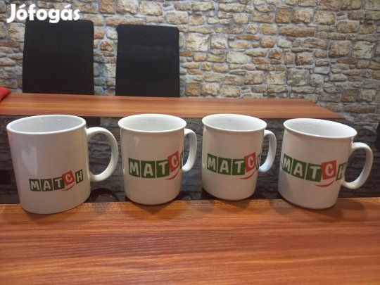 Match bolt logós Apulum porcelán bögre 4db Új