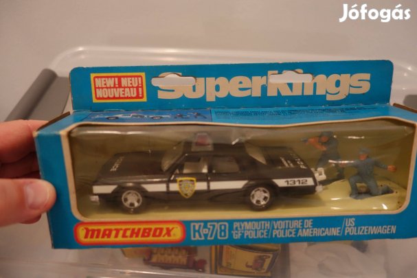 Matchbox K-78 Plymouth Police Car Készlet. Hiánytalan, eredeti doboz