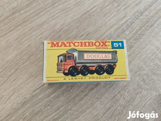 Matchbox Lesney # 51 8 wheel tippet üres foboz
