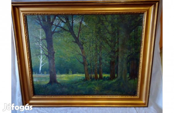Máthé István erdő részletet ábrázoló festménye eladó
