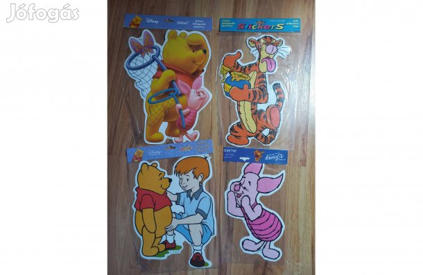 Matricák Nagy öntapadós Micimacó, Malacka, Tigris 4db együtt 30cm Új