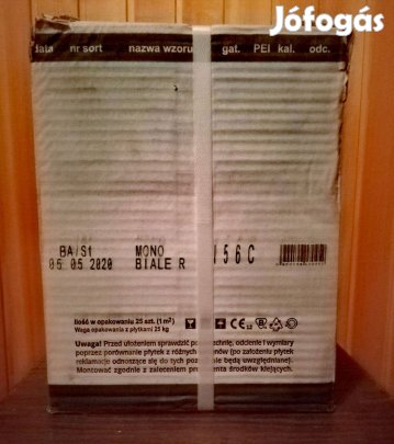 Matt fehér padlóburkoló, járólap, 20x20cm eladó