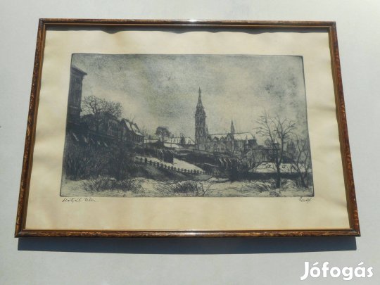 Mátyás templom rézkarc - Élesdy István grafikustól