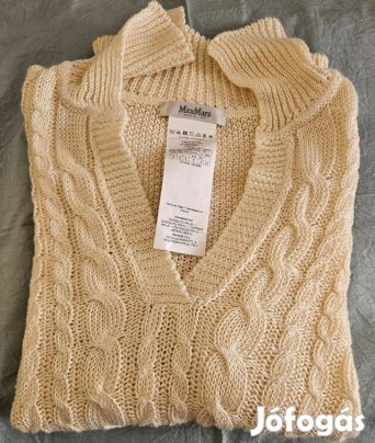 Max Mara prémium minőségű 100% lenvászon kötött pulóver