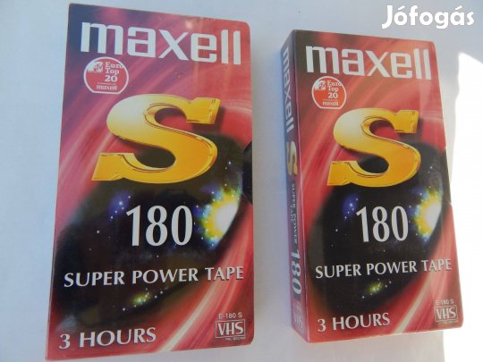 Maxell 180 perces VHS kazetták 2-es szettben Bontatlan Új