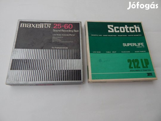 Maxell LN és Scotch Magnószalagok 13 Cm Két darab Egyben