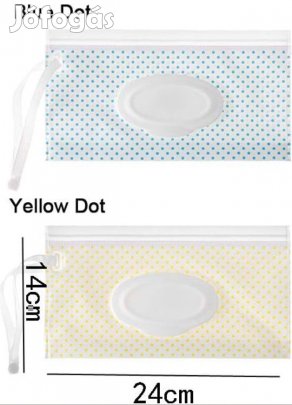 Maylace nedvestörlőkendő tartó szett, 2 db-os, sárga és kék pöttyös,