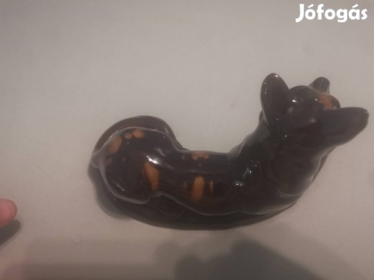 Mázas Kerámia kutya/farkaskutya figura 