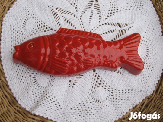 Mázas kerámia, hal alakú pástétom forma