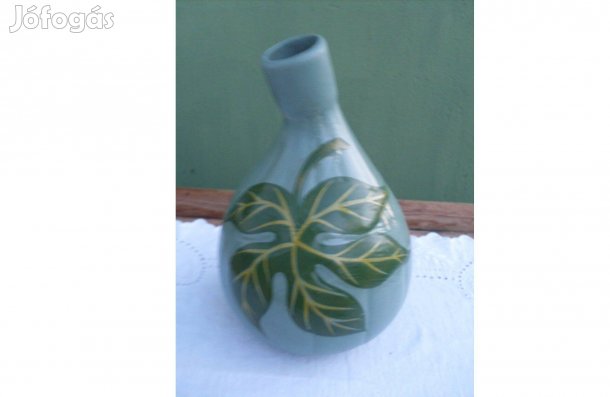 Mázas kerámia, kézzel festett váza
