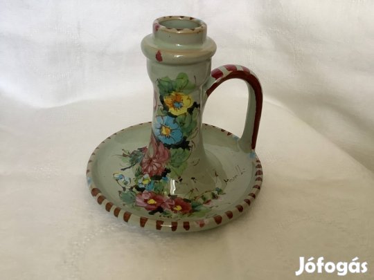 Mázas kerámia gyertyatartó