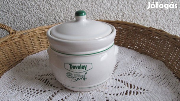 Mázas kerámia mustár kínáló