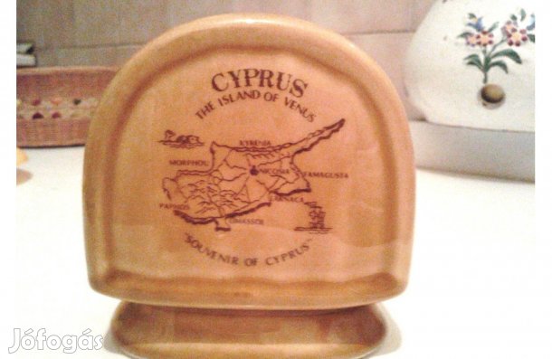Mázas kerámia szalvéta tartó Ciprus felirattal szinte ingyen 1450,-Ft