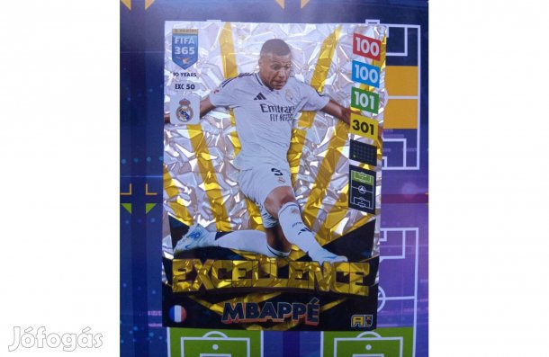 Mbappé Panini Fifa 365 2025 Excellence XXL Top Master focis kártya