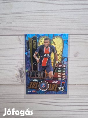 Mbappé Topps Match Attax 2020-21 Club 100 #CL11 foci kártya