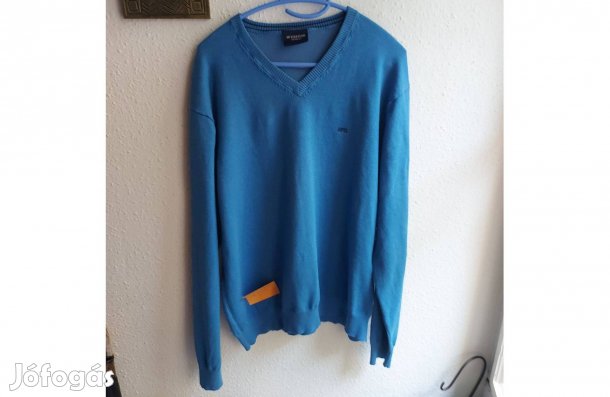 Mc Gregor márkájú, kék színű, V nyakú férfi pulóver