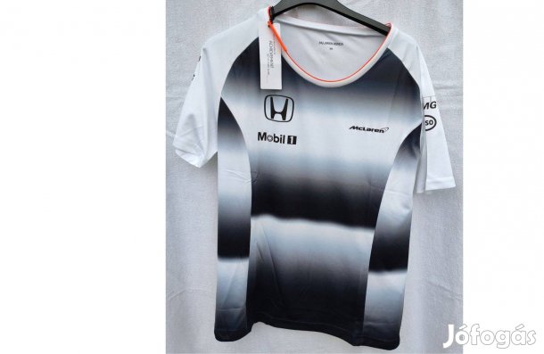 Mclaren Honda fehér fekete ezüst eredeti új, címkés női póló (M)